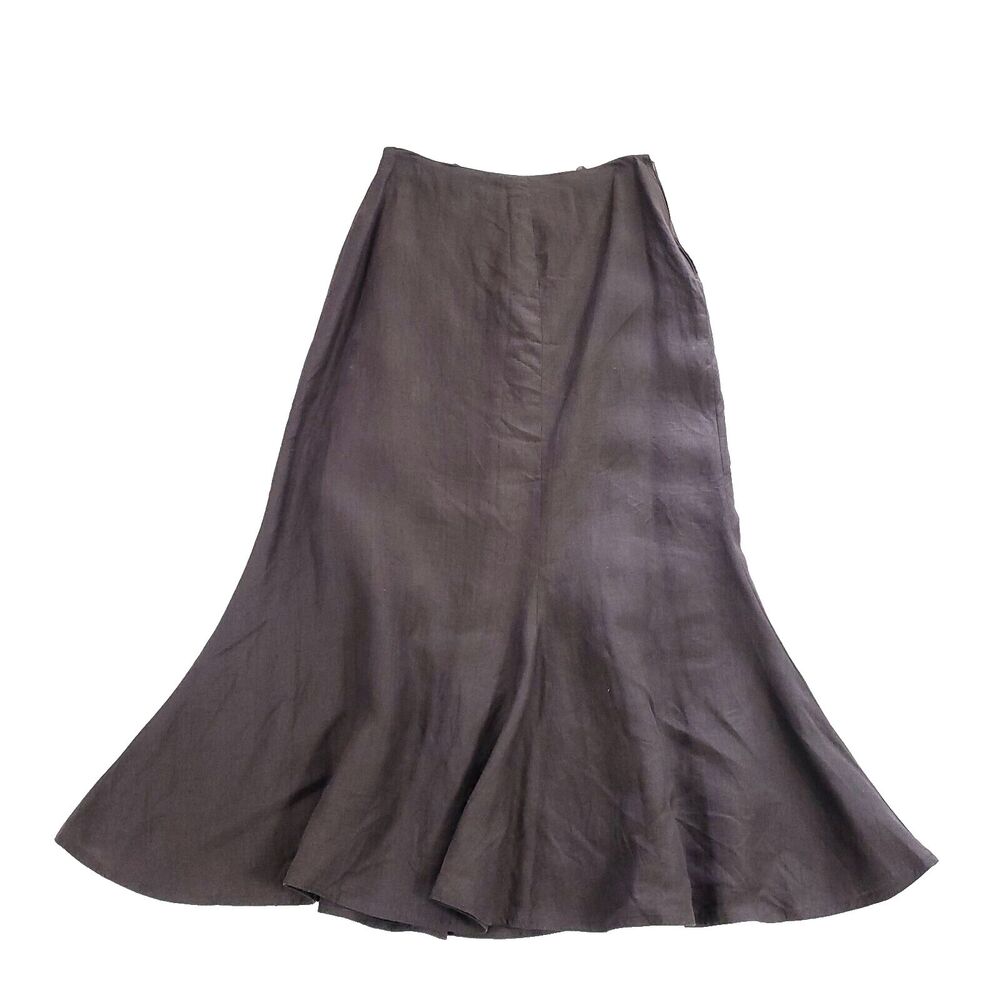 Linen Midi Skirt Fishtail Helene Sidel 8 Choc Brown Western Cottage Equestrian